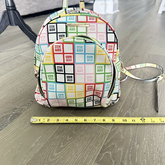 Steve Madden Colorblock Logo Mini Backpack Multicolor Streetwear Bag - Picture 7 of 11